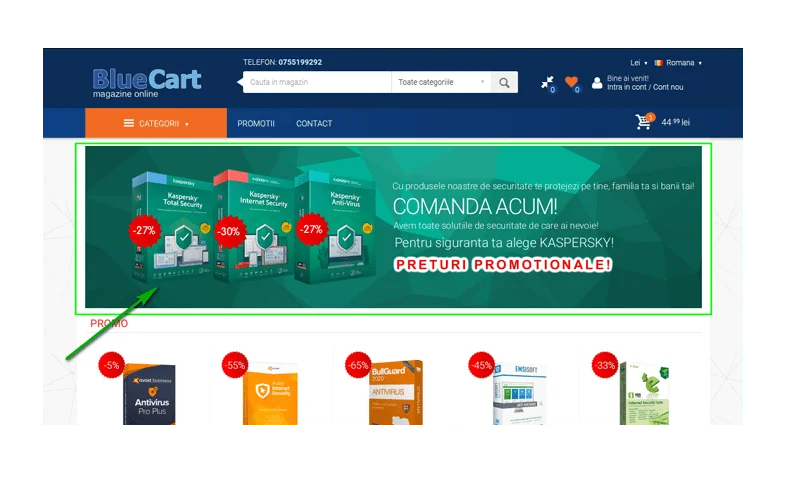 Banere promotionale opencart